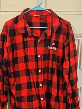 Farm-Aid Red and Black Buffalo Plaid Button-Up Shirt